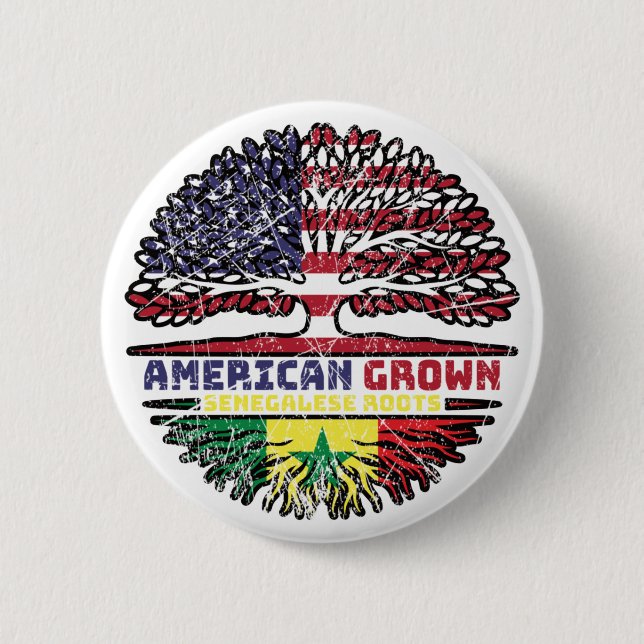 Senegal Senegalese US American USA United States 6 Cm Round Badge (Front)