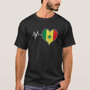 Senegal Senegalese West Africa Proud Heart Love Fl T-Shirt