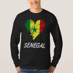 Senegal Senegalese West Africa Proud Heart Love Fl T-Shirt