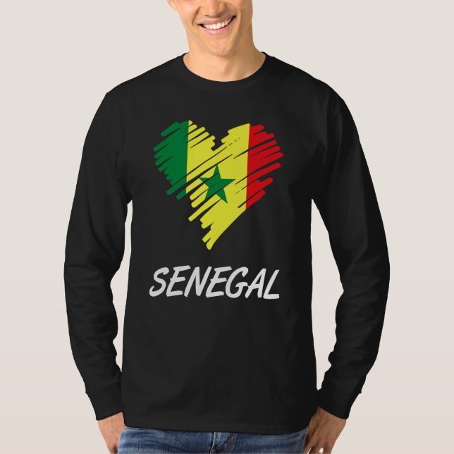 Senegal Senegalese West Africa Proud Heart Love Fl T-Shirt (Front)