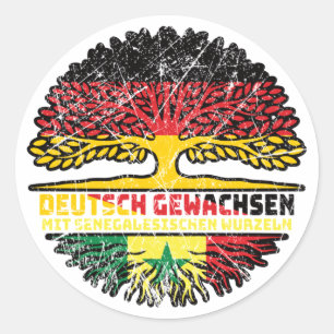 Senegal Senegalesisch Deutsch Deutschland Baum Classic Round Sticker