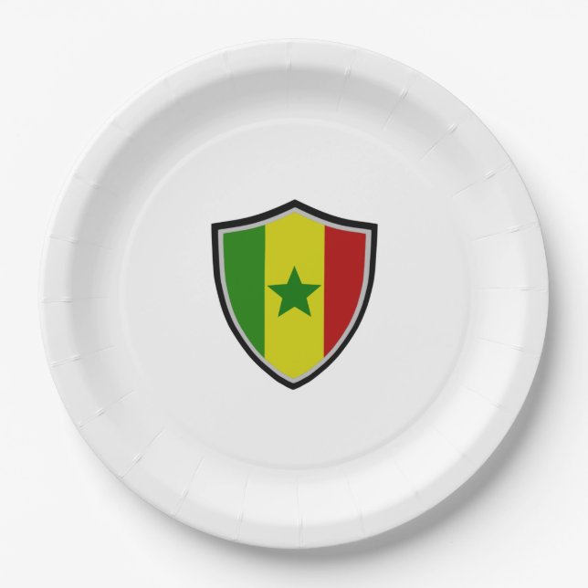 Senegal shield flag paper plate (Front)