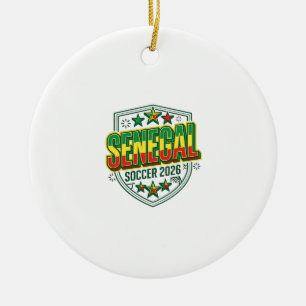 Senegal Soccer 2026 Soccer Bold Country Typography Ceramic Tree Decoration