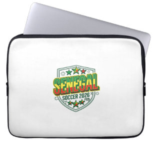 Senegal Soccer 2026 Soccer Bold Country Typography Laptop Sleeve