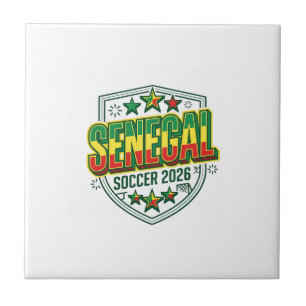 Senegal Soccer 2026 Soccer Bold Country Typography Tile