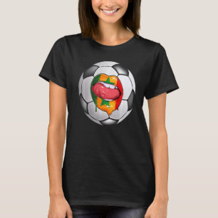 Senegal Soccer Fan Senegalese Flag Mouth T-Shirt