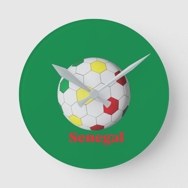 Senegal Soccer Round Clock (Front)
