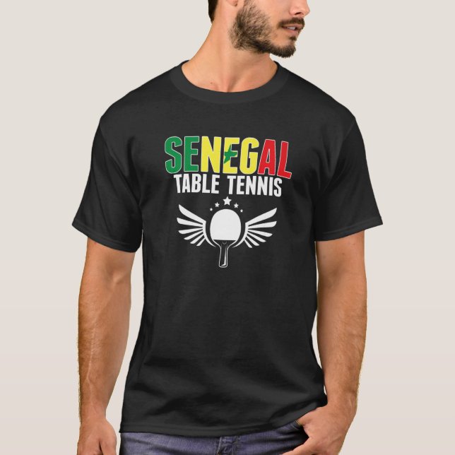 Senegal Table Tennis  Senegalese Ping Pong Support T-Shirt (Front)