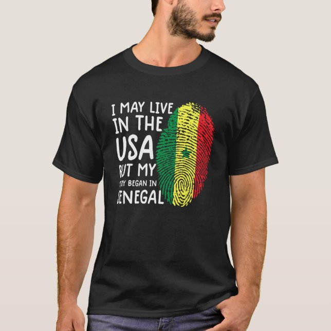 senegal tee shirt senegal flag shirt American Sene (Front)