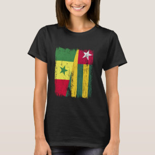 Senegal Togo Half Flag Senegalese Togolese Roots T-Shirt