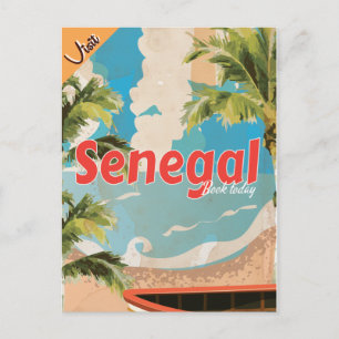 Senegal vacation Vintage Travel Poster. Postcard