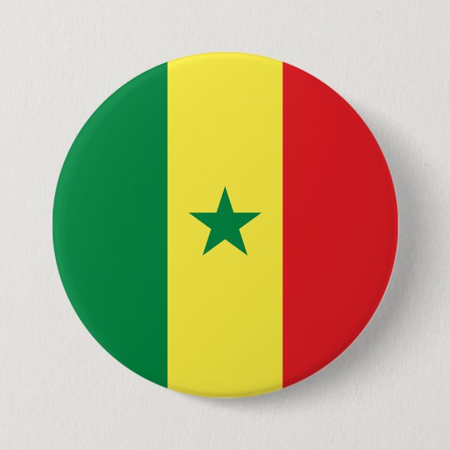 Senegalese Flag 7.5 Cm Round Badge (Front)