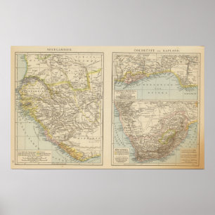 Senegambien, Goldkuste, Kapland Atlas Map Poster