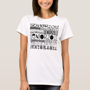 Senior 2012 Apparel (Black) Personalise Back T-Shirt