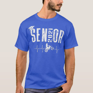 Senior 2021 Motocross Heartbeat  Dirt Bike Retro T-Shirt