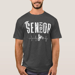 Senior 2021 Motocross Heartbeat Dirt Bike Retro T-Shirt