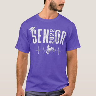 Senior 2022 Motocross Heartbeat  Dirt Bike Rider T-Shirt