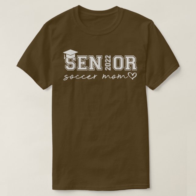 Senior 2022 Soccer Mum Heart Cute Graduation Class T-Shirt (Design Front)