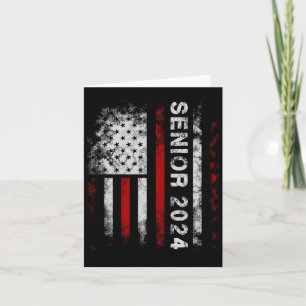 Senior 2024 American Flag Usa Graduation Class Of  Card