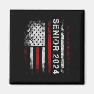 Senior 2024 American Flag Usa Graduation Class Of  Magnet