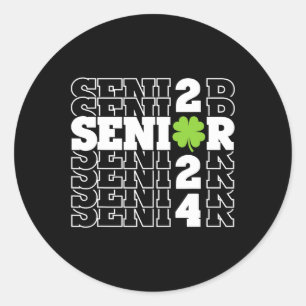 Senior 2024 Cl Of 2024 Seniors St Patricks Day Iri Classic Round Sticker
