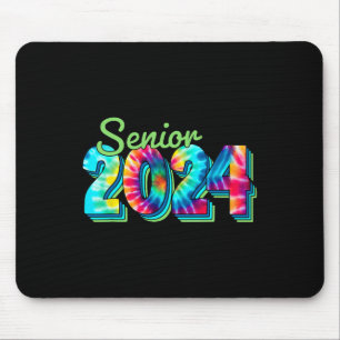 Senior 2024 Class Of 2024 Back To School Tie Dye G Mouse Pad