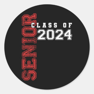 Senior 2024 Class Of 2024 Seniors Graduation 2024  Classic Round Sticker