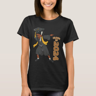 Senior 2024 Graduation African Black Girl Dabbing T-Shirt