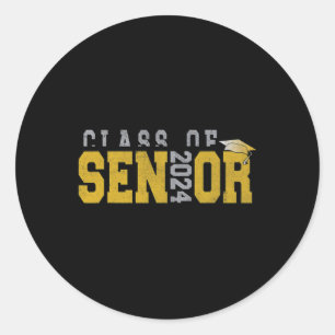 Senior 2024 Graduation Class Of 2024 1  Classic Round Sticker
