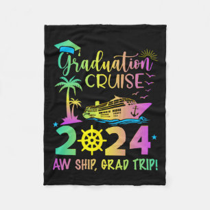 Senior 2024 Graduation Cruise Aw Ship Grad Trip Pa Fleece Blanket