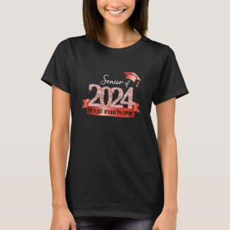 Senior 2024 I Motivational Quote Red Black Party O T-Shirt