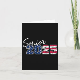 Senior 2025 American Flag Usa Graduation Cl Of 202 Card