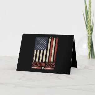 Senior 2025 American Flag USA Graduation Class Of Thank You Card