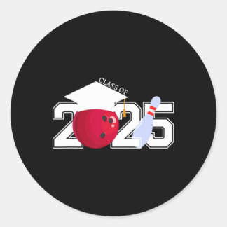 Senior 2025 Bowling Player Cl Of 2025 Graduation S Classic Round Sticker