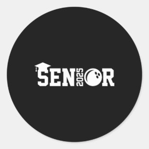 Senior 2025 Bowling Player Cl Of 2025 Graduation S Classic Round Sticker