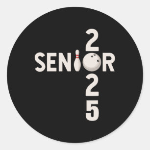 Senior 2025 Bowling Player Graduating Cl Of 2025 Classic Round Sticker