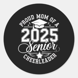 Senior 2025 Cheer Team Mum High School Graduation Classic Round Sticker