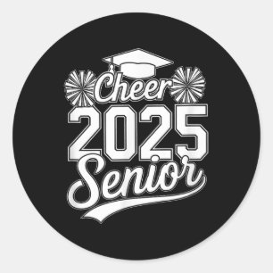 Senior 2025 Cheer Team Mum High School Graduation Classic Round Sticker