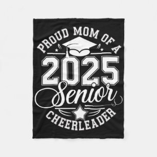 Senior 2025 Cheer Team Mum High School Graduation  Fleece Blanket