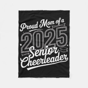 Senior 2025 Cheer Team Mum High School Graduation Fleece Blanket