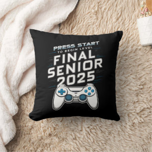 Senior 2025 Class of 2025 Gamer Video Games Cushion