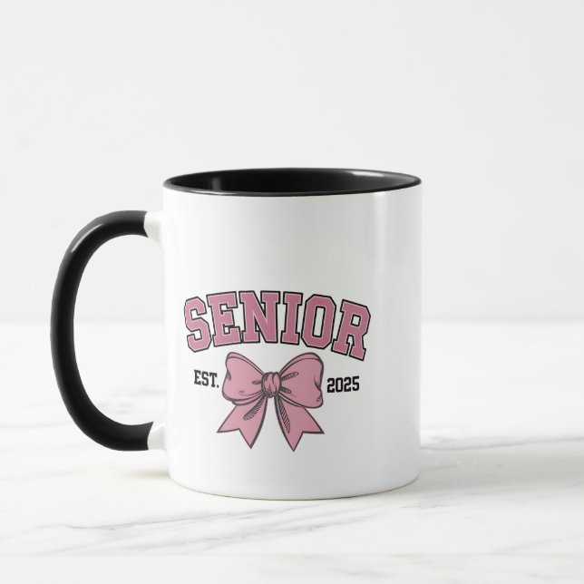 Senior 2025 Coquette Class of 2025 Pink Bows Mug (Left)