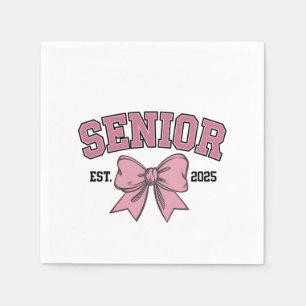 Senior 2025 Coquette Class of 2025 Pink Bows Napkin