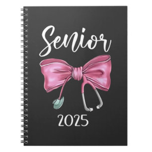 Senior 2025 Coquette Class of 2025 Pink Bows Notebook