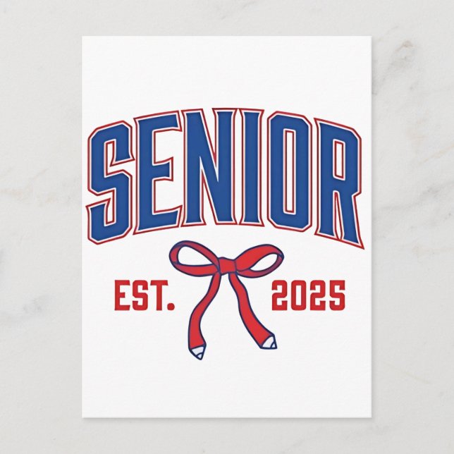 Senior 2025 Coquette Class of 2025 Pink Bows Postcard (Front)
