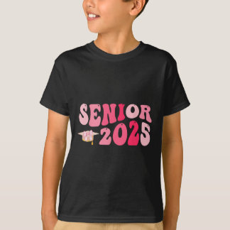 Senior 2025 Coquette Pink Bow Cl Of 2025 Back To S T-Shirt