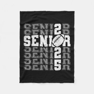 Senior 2025 Football Mum High School Graduation Ou Fleece Blanket