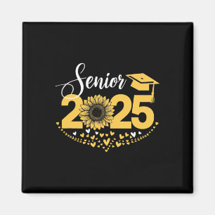 Senior 2025 Funny Graduation Sunflower Cl Of 2025  Magnet