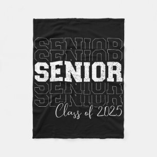 Senior 2025 Graduate College University Graduation Fleece Blanket
