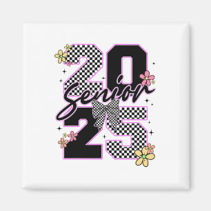 Senior 2025 Graduation Coquette Bow Graduate Women Magnet